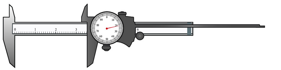 Vector Illustration of Dial Calipers
