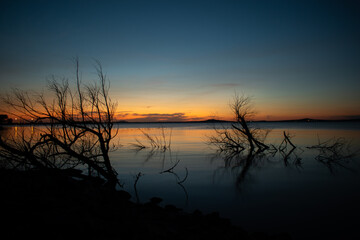 sunset over the lake