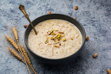 Daliya Kheer or Meetha Dalia is a delicious and healthy Indian Dessert made with broken or cracked...