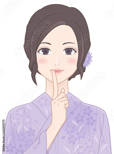 秘密のポーズの女性１ 浴衣 タイプc Wall Mural Wallpaper Murals Sunao