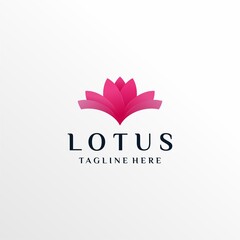 Modern lotus logo design inspiration, spa, leaf, flower, gradient, yoga, abstract logo, Premium Vector