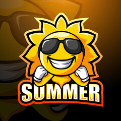 Sun mascot esport logo design © frescostudio