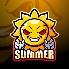 Sun mascot esport logo design © frescostudio