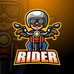 Rider mascot esport logo design