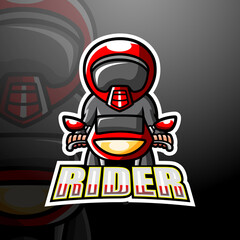 Rider mascot esport logo design