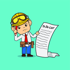 Doing the To do list - Vector Cartoon Illustration