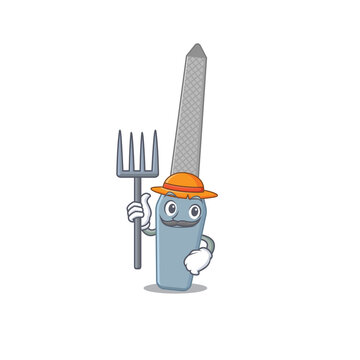 Farmer nail file mascot design working with a hat