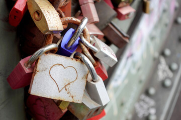 Love locks on Hohenzollern bridge Germany