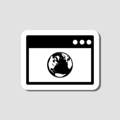 Browser sticker icon isolated on gray background