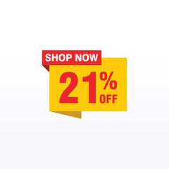 21 discount, Sales Vector badges for Labels, , Stickers, Banners, Tags, Web Stickers, New offer. Discount origami sign banner