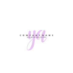 Y A YA Initial handwriting and signature logo design with circle. Beautiful design handwritten logo for fashion, team, wedding, luxury logo.