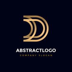 Luxury logotype D Letter template. Premium letter D Icon Monogram gold color design. Elegant alphabet D luxury brand identity.