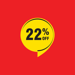 22 discount, Sales Vector badges for Labels, , Stickers, Banners, Tags, Web Stickers, New offer. Discount origami sign banner