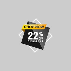 22 discount, Sales Vector badges for Labels, , Stickers, Banners, Tags, Web Stickers, New offer. Discount origami sign banner
