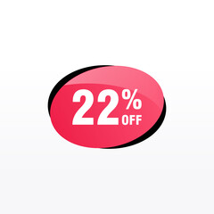 22 discount, Sales Vector badges for Labels, , Stickers, Banners, Tags, Web Stickers, New offer. Discount origami sign banner