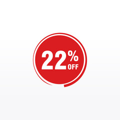 22 discount, Sales Vector badges for Labels, , Stickers, Banners, Tags, Web Stickers, New offer. Discount origami sign banner