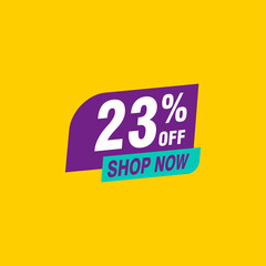 23 discount, Sales Vector badges for Labels, , Stickers, Banners, Tags, Web Stickers, New offer. Discount origami sign banner