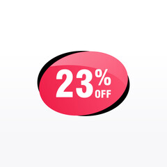 23 discount, Sales Vector badges for Labels, , Stickers, Banners, Tags, Web Stickers, New offer. Discount origami sign banner