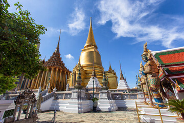 Wat Phra Kaew and Grand Palace in sunny day