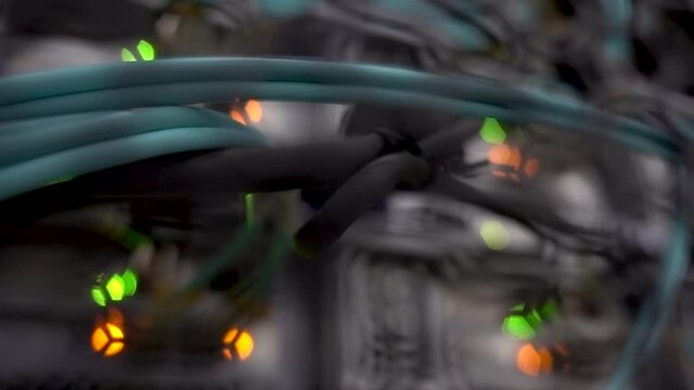 Network Telecommunication Cable Rack. Internet fibre cable