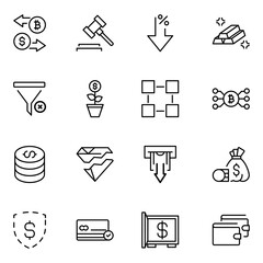 Finance design icons set.