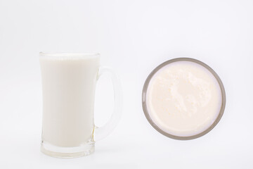 Glass of milk Isolated on a white background.