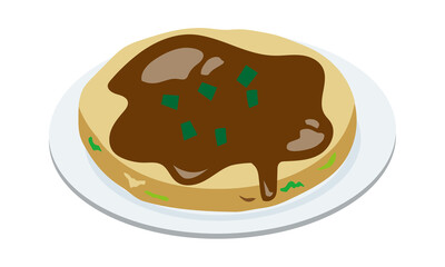 お皿に乗ったお好み焼き