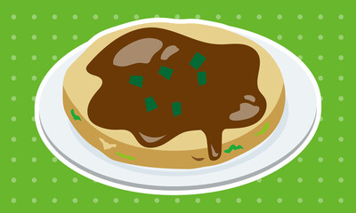 お皿に乗ったお好み焼き