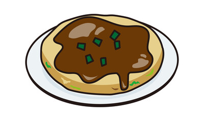 お皿に乗ったお好み焼き