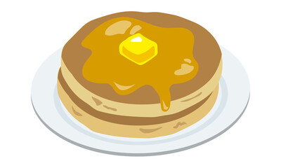 お皿に乗ったシンプルなバターのホットケーキ