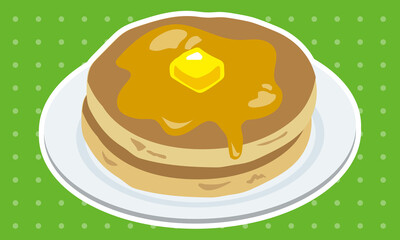 お皿に乗ったシンプルなバターのホットケーキ
