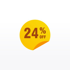 24 discount, Sales Vector badges for Labels, , Stickers, Banners, Tags, Web Stickers, New offer. Discount origami sign banner