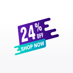 24 discount, Sales Vector badges for Labels, , Stickers, Banners, Tags, Web Stickers, New offer. Discount origami sign banner