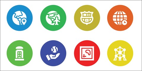 Modern Simple Set of europe Vector filled Icons