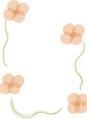 花のフレーム（水彩タッチ）