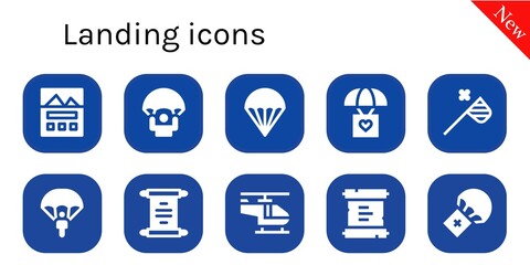 Modern Simple Set of landing Vector filled Icons