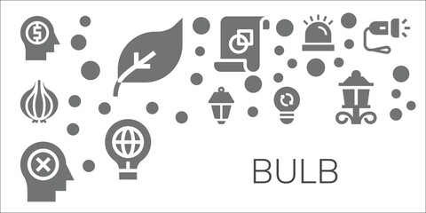 Modern Simple Set of bulb Vector filled Icons