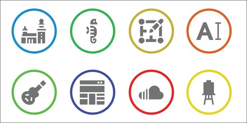 Modern Simple Set of artwork Vector filled Icons