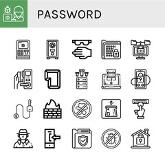 Set of password icons