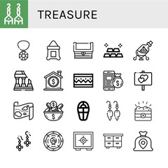 Fototapeta premium treasure simple icons set