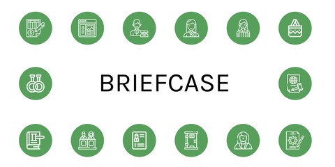 briefcase simple icons set