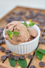 sweet home made dark chocolate ice cream
