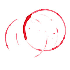 Real red wine stain isolated on white.
