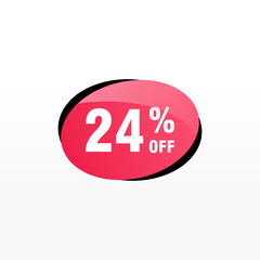 24 discount, Sales Vector badges for Labels, , Stickers, Banners, Tags, Web Stickers, New offer. Discount origami sign banner