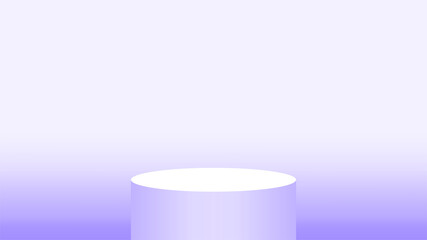 3d pedestal cylinder circle purple soft for cosmetics showcase, podium circle stage purple pastel soft color, platform 1 step for advertising copy space, one podium round for product display