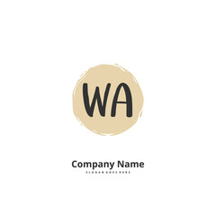 W A WA Initial handwriting and signature logo design with circle. Beautiful design handwritten logo for fashion, team, wedding, luxury logo.