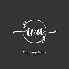 W A WA Initial handwriting and signature logo design with circle. Beautiful design handwritten logo for fashion, team, wedding, luxury logo.