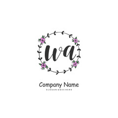 W A WA Initial handwriting and signature logo design with circle. Beautiful design handwritten logo for fashion, team, wedding, luxury logo.