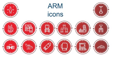 Editable 14 arm icons for web and mobile