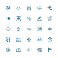 Editable 25 aviation icons for web and mobile
